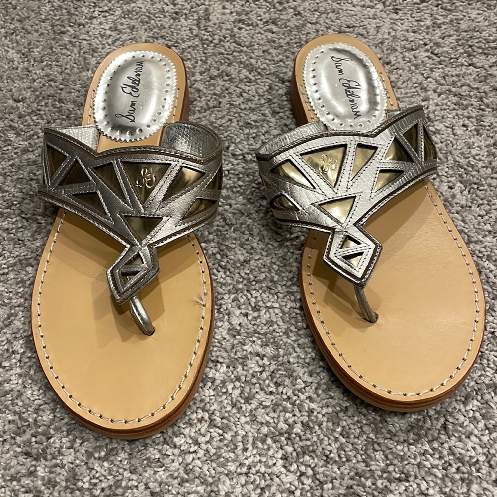 Silver and gold sandals
